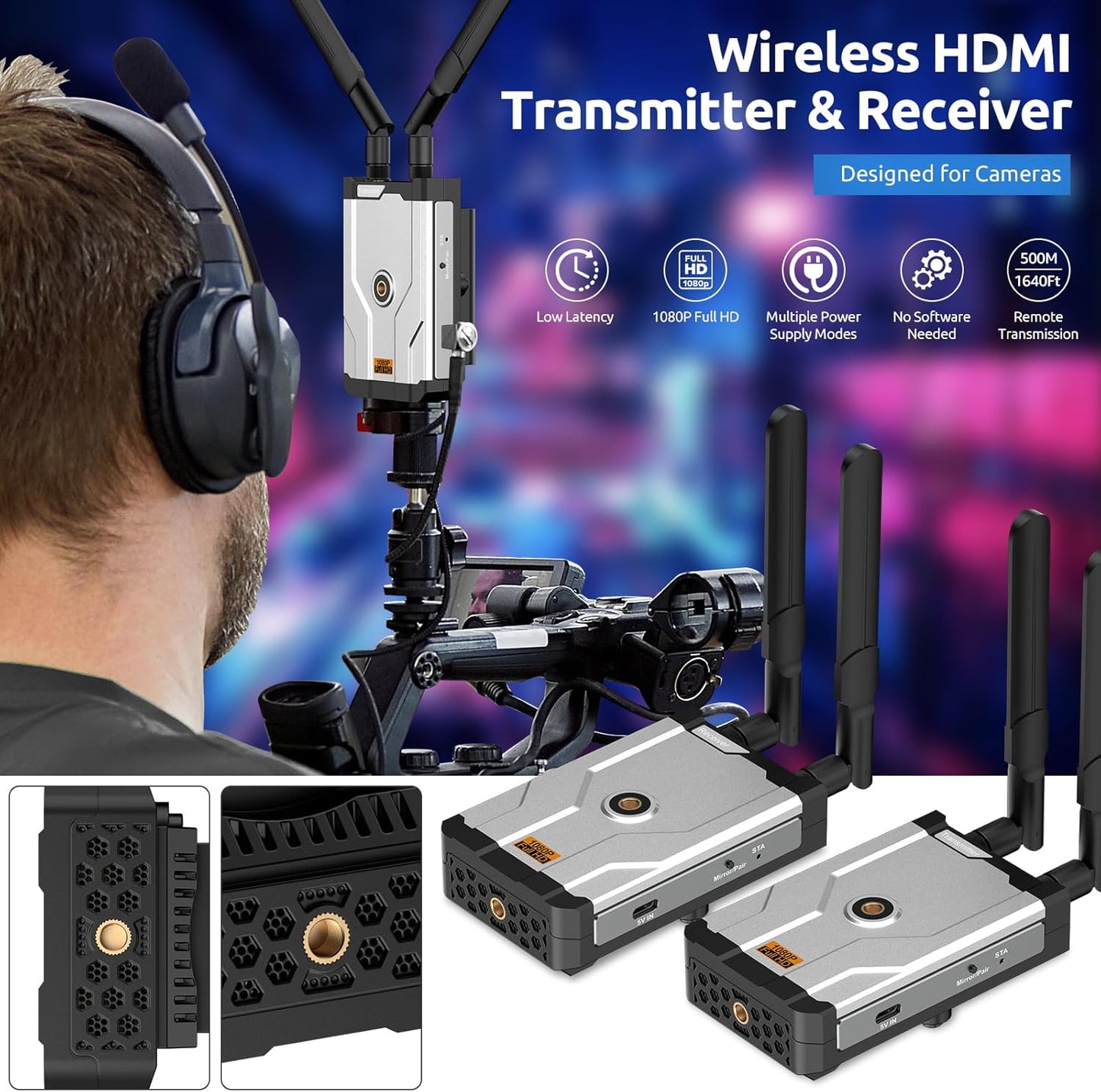 For streaming from DSLR, laptop, Netflix, YouTube to TV/projector, indoor/outdoor use