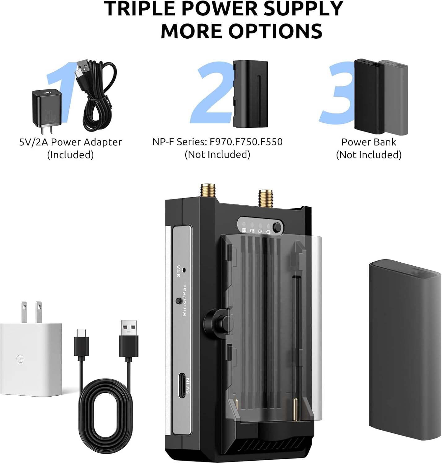 For streaming from DSLR, laptop, Netflix, YouTube to TV/projector, indoor/outdoor use