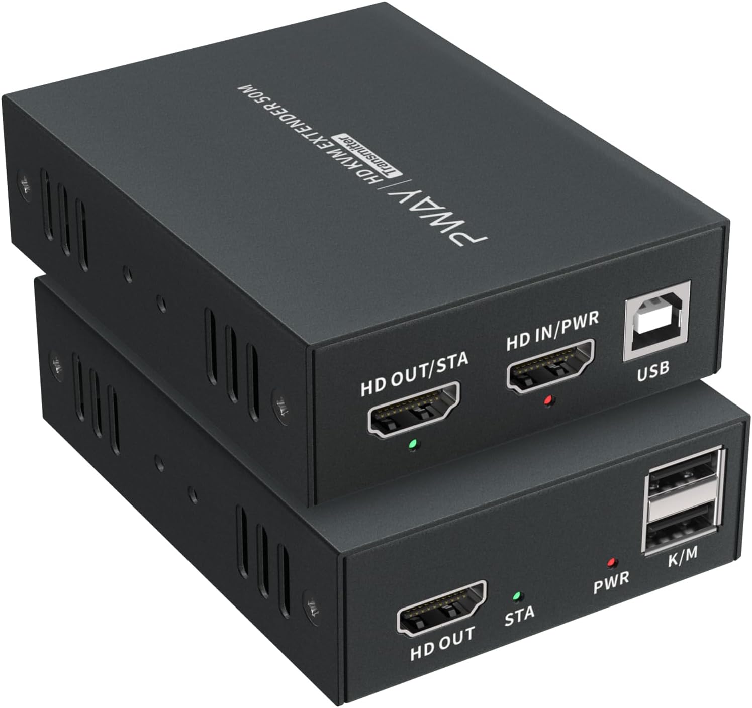 PWAY HDMI KVM USB Extender Over Ethernet Cat5e/6 1080P HD Video Source Controlled by Keyboard Mouse