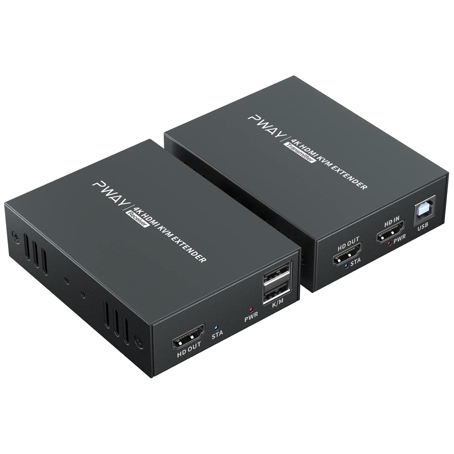 4K HDMI KVM USB Extender, 60m HDMI Over Ethernet Cat5e Cat6, Transmit 4K@60Hz Video Zero Latency