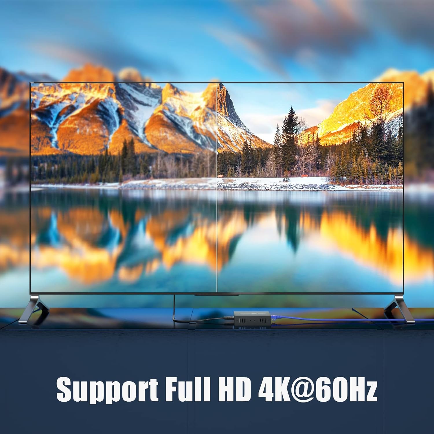 4K HDMI KVM USB Extender, 60m HDMI Over Ethernet Cat5e Cat6, Transmit 4K@60Hz Video Zero Latency