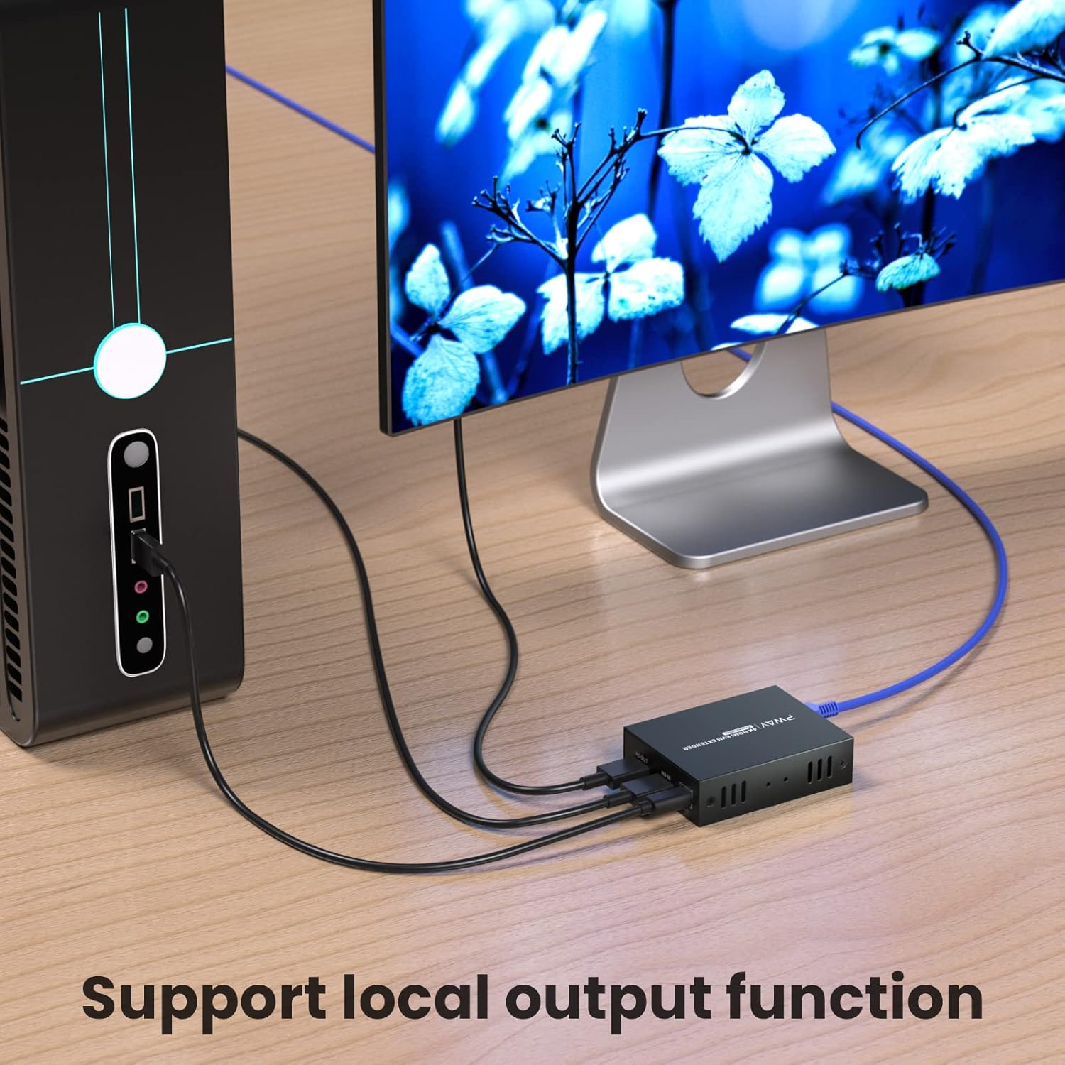 4K HDMI KVM USB Extender, 60m HDMI Over Ethernet Cat5e Cat6, Transmit 4K@60Hz Video Zero Latency